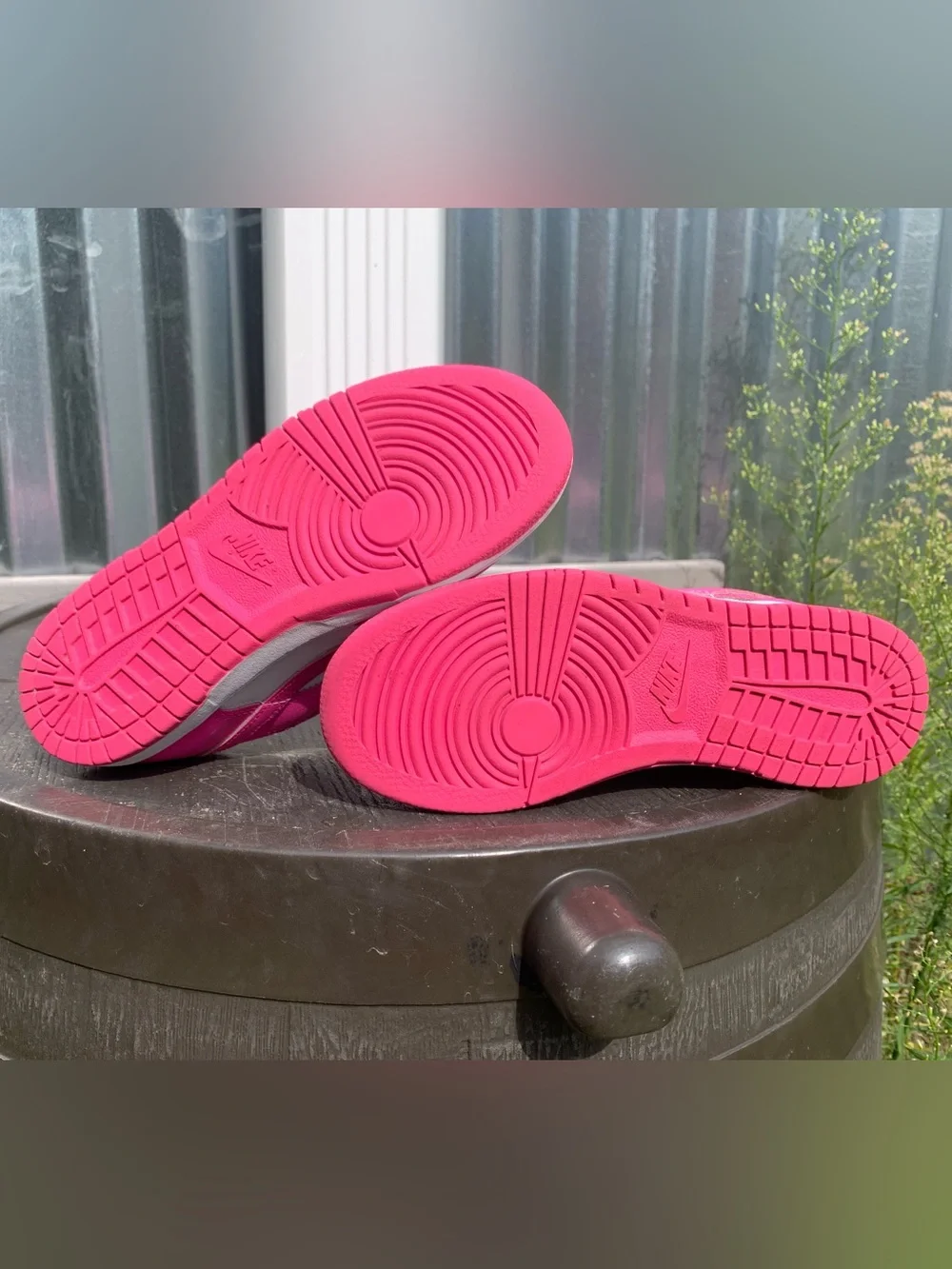 Kids Nike Pink and White Low-Top Dunk Sneakers Nike FB9108-102 Size 2Y